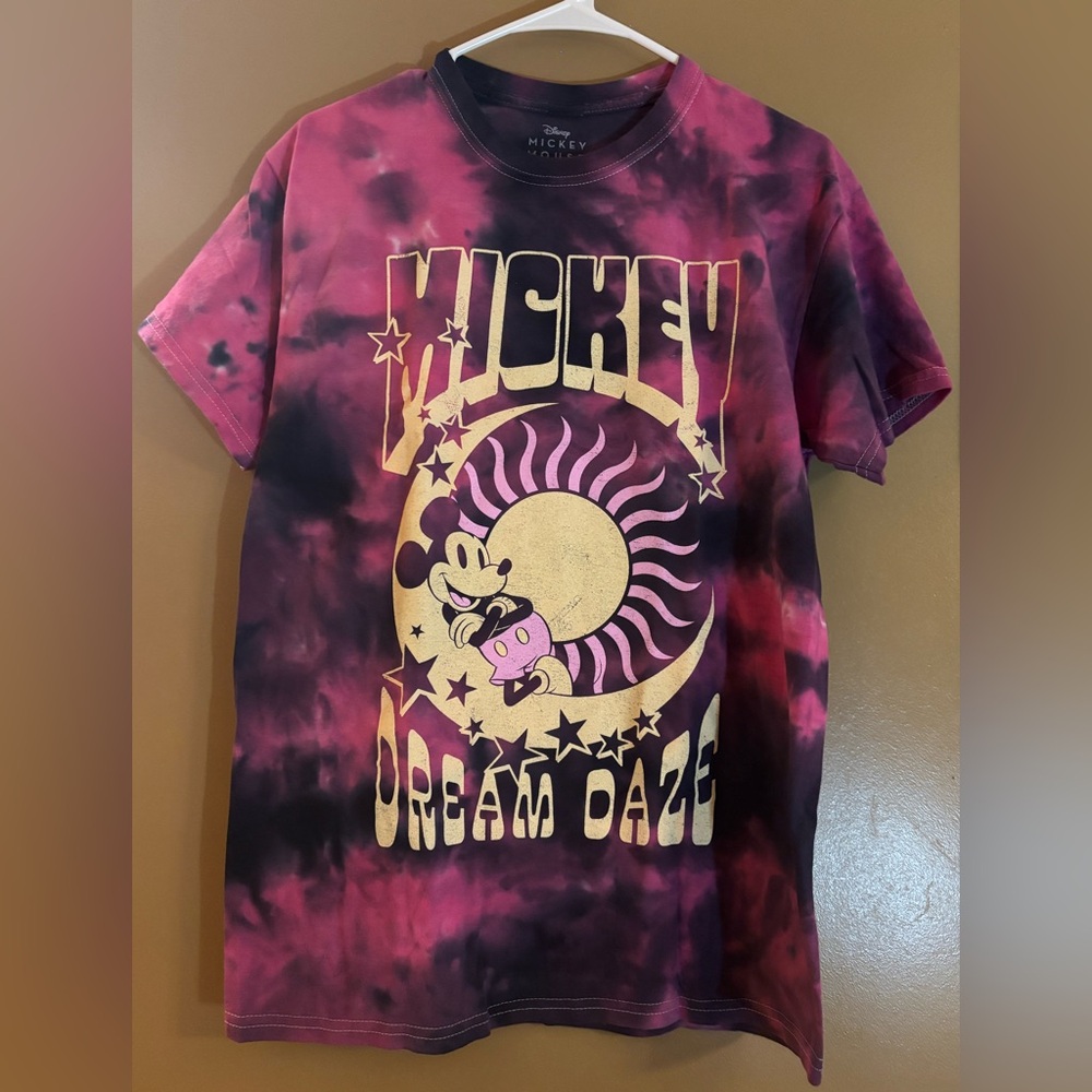 Mickey Dream Daze Tie Dye T-Shirt - Mauve/combo Size Medium NWOT - Picture 4 of 9